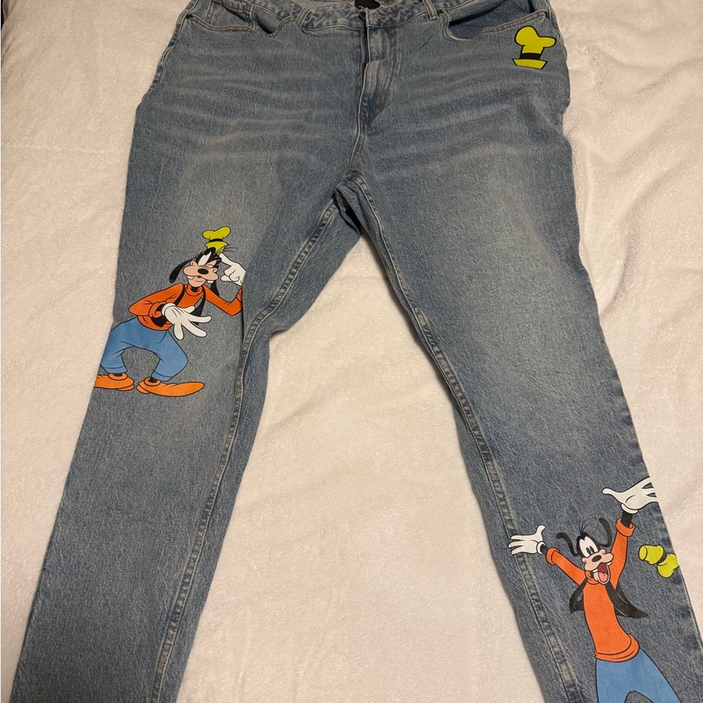 Disney Light Blue Jeans with Gold Stitching